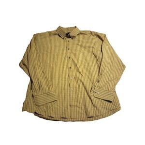 Dockers Men's Brown Plaid‎ XXL-18-18.5 Cotton Polyester Long Sleeve Button-up